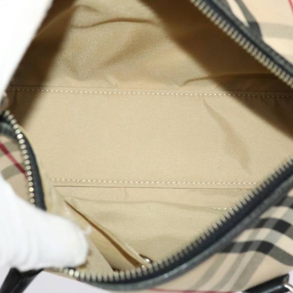 BURBERRY Nova Check Blue Label Hand Bag Nylon Beige Auth yk7573B - Picture 11 of 16